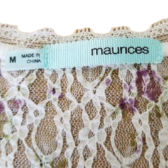 Maurices, Sleeveless lace top, ruched up on the sides with elastic - Size M - Picture 7 of 7